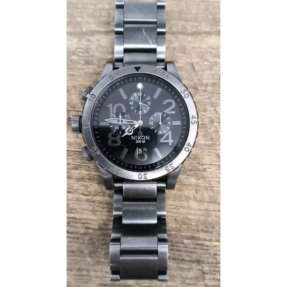 Nixon 48-20 Chrono 48mm Black Stainless Steel Case and Band, Men's Watch